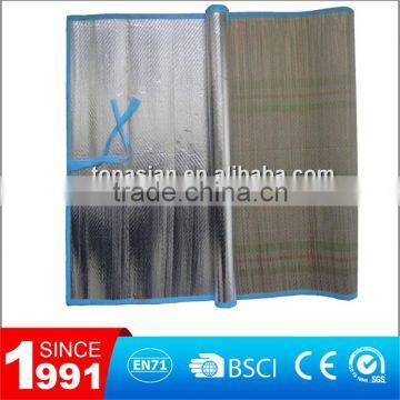 Rolling aluminium straw beach mat / woven straw beach mat