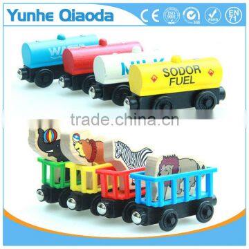 Farm animal toys wooden trains for kids