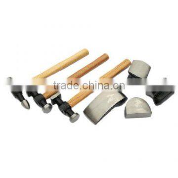 7pc Professional Drop Forged Auto Body Repair Kit CONTOURED WOOD HANDLES