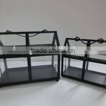 small size sheet metal and glass house for plant
