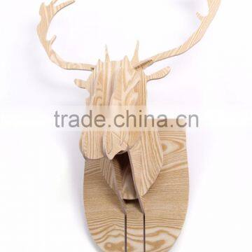 Indoor Wall Mounted Wooden Deer Head Decoration photo-2
