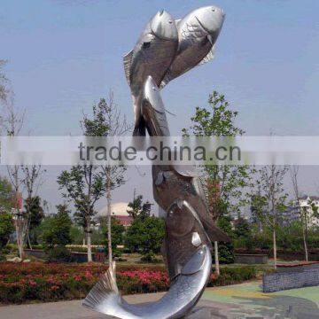 Outdoor Large Stainless Steel Fish Sculpture