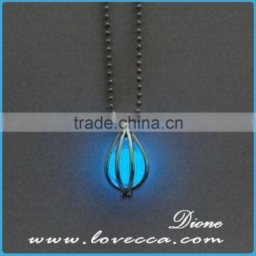 New Arrival Water Drop Glow in the Dark Luminous Necklace Locket Pendant Wholesale photo-5