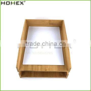 Hot sale bamboo office paper tray /file tray Homex-BSCI