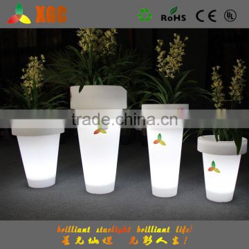 waterproof LED flower pot plastic flower pot light upflower pot