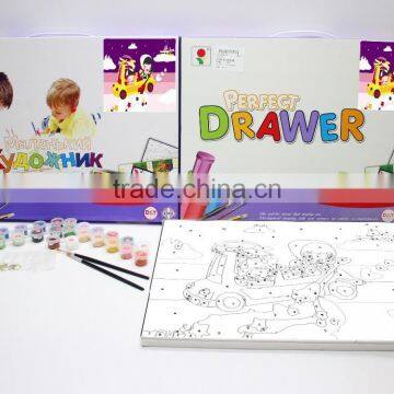 DIY canvas painting frame for kids Acrylic paints