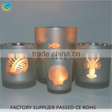 Mercury glass votive frosted candle holder set for home decoration use