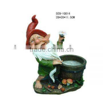 Resin gnome flower pot