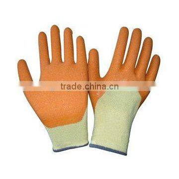 SUNNYHOPE Yellow Knitted Latex Palm Coated Gloves photo-3