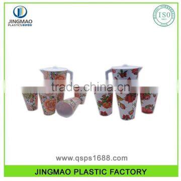 Plastic Hot Water Jug With 4 Cups Set