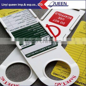 High Quality Scaffolding Safety Tag for Inspection Record