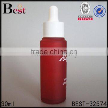 Wholesale 30ml Red Empty Essential Oil Perfume Glass Bottle Manufacturer Mexico Aluminum Dropper Screen Printing Cosmetics photo-5