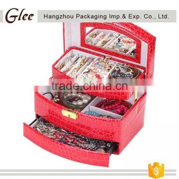 Polish Nice-looking Wooden Jewelry Box pu Leather Wedding Gifts Jewellery Box