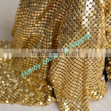 4mm Gold Color Decoration Metallic Sequin Fabric