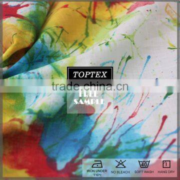 Brightly Colored 100 % Cotton Voile Printed Fabric for Dress photo-2