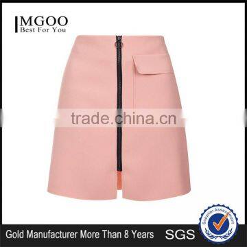 Wholesale OEM Servicees Zip Up A Line Skirts Women 2016 Crepe Patch Pocket Skirts 2016