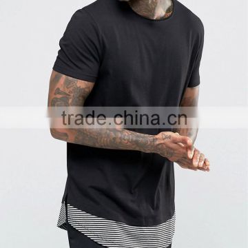 OEM Men's long fahsion t shirt for professional manufacturer, enlongated streetwear hip hop long t shirts custom for fashion men