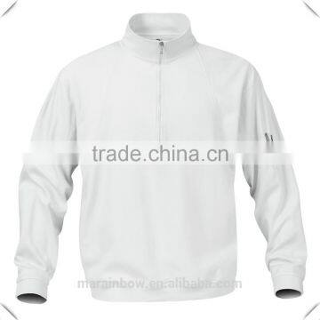 Custom Embroidered wholesale Men's white long sleeve 1/4-zip Mock neck Turtle Neck Golf windShirt pullover