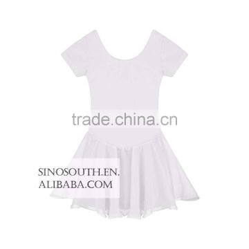 2017 New Arrival Solid Color Short Sleeve Girls Leotard Dance Leotards Dress photo-4