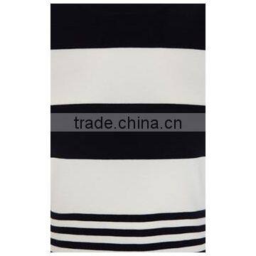 Hot Sale Chic Horizontal Stripes Curved Hem Sweater Dress photo-3