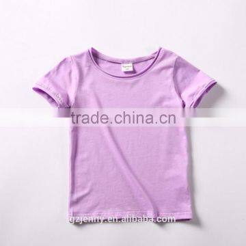 Wholesale 100% Cotton Soft Top Blank Sweet Color Girls Clothing T Shirt for Kids photo-2