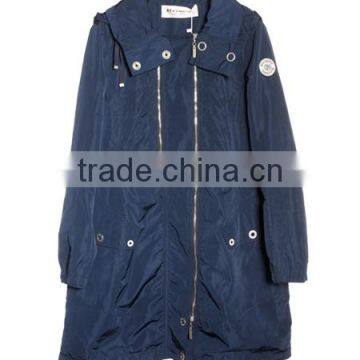 2014-2015 Beautiful Long Style Long Denim Coat for Women With Sheep Leather Trimming photo-4