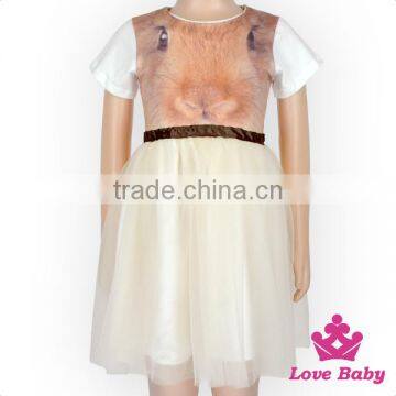 Lovely Children Frocks Designs Plain White Color Short Sleeve Teenage Short Party Tutu Dress photo-3