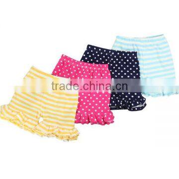The New Arrival Unique Design Cotton Children Boutique Clothes Kids Ruffle Polka Dot Girls Shorts photo-2
