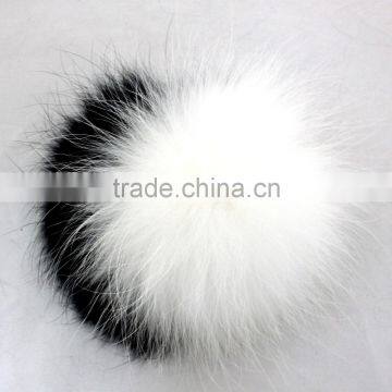 Myfur Black/White Bi-Color Raccoon Fur Ball Wholesale Genuine Fur Pompoms photo-2