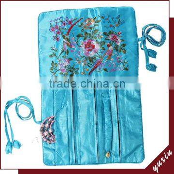 Pink Chinese Style Silk Brocade Jewelry Roll ,jewelry Pouch JR004 photo-2