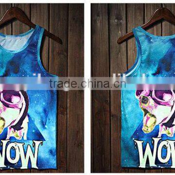 Custom Hot Sale Popular Men's Singlet With Dog ,tiger Printing