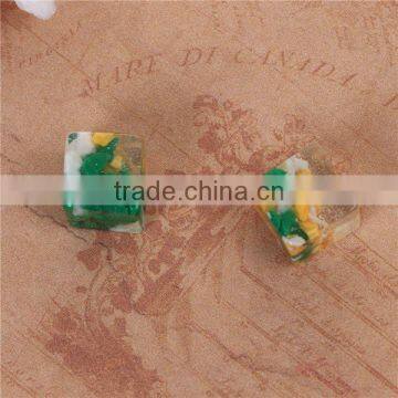 Resin & Crushed Gravel Stone Mosaic Dome Seals Cabochon Square Multicolor photo-3