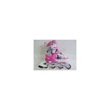 EVA Insole Stitched Inline Ice Skates with ABEC-7 Bearing , Pink Ice Skates for Girls