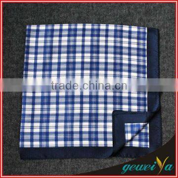 High Quality Plaid Printing Silk Men Suiting Pocket Squares