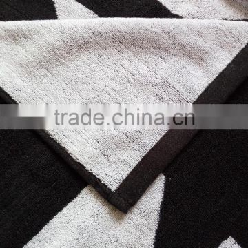 Woven jacquard terry 100cotton black color full custom design luxury hotel bath/summer beach towels