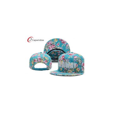 Allover Floral Printed Custom Strapback Cap With Plastic Hole Closure