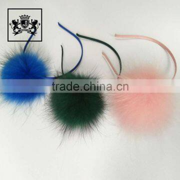 Wholesale Lovely Child Raccoon Fur Pom Pom Headband