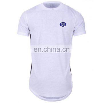 Printed White Cotton Muscle Fit Super Custom Longline t Shirt photo-2