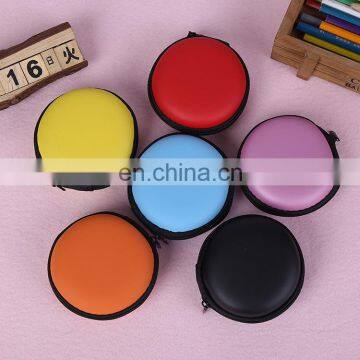 Customize candy color EVA waterproof surface earphone cable coin storage bag
