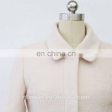 Wholesale Sweet Long Sleeve Pink Wool Dress Coat photo-2