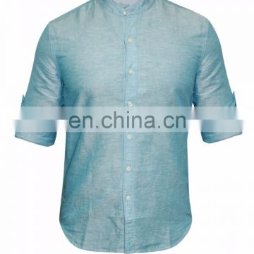 Blue Solid Casual Shirt