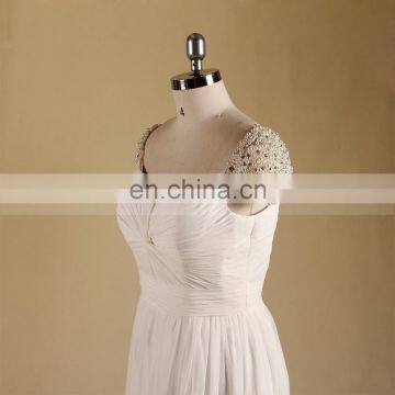 Classic cap sleeve A line Alibaba Beaded Boho Beach wedding dress bridal gown