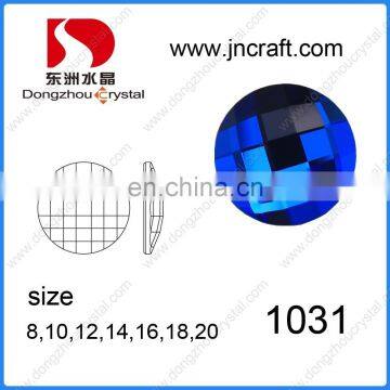 Flat back round shape glass stones,fancy glass stones for selling