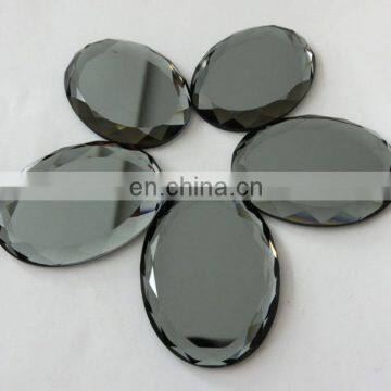 grey oval shaped glass flat back can make hot fix stone