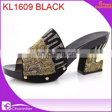 Royal Blue Italian Ladies Shoes African Slipper Ladies Paty Shoes High Heel Slipper photo-2