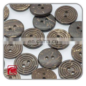 2 holes round flat four rims engraved coconut shirt button