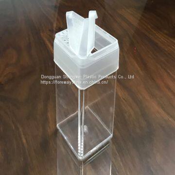 Sealed leakproof folding buckle transparent with double hole opening plastic bottle mold