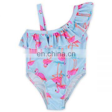 2019 Hot One Piece Bathing Suits Kids Swimwear Baby One Shoulder Swimsuit