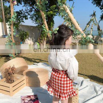 C1081Boutique Kids Clothing Spring Girl Fashion Lace Casual White Shirt photo-3