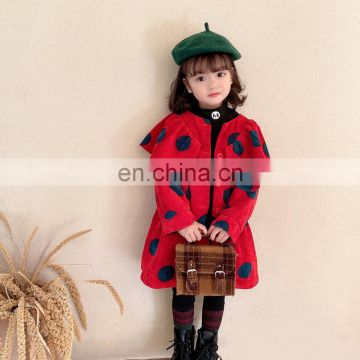 2020 winter children's girls dots warm coat